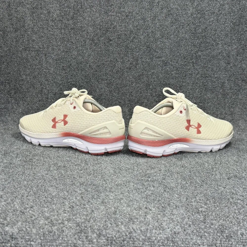 Under Armour Charged Gemini Running Shoes Mens 10 Off White Cinnamon Red Sneaker